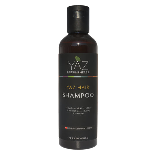 Yaz, Diego Yaz, Kan købes på  Makeupartist.heyredhead.dk. YAZ PERSIAN HERBS HAIR SHAMPOO. YAZ PERSIAN HERBS produceret i Danmark. Urte Shampoo.